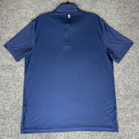 Izod Polo Shirt Mens Medium Blue Striped Short Sleeve Golf Stretch Performance - Picture 5 of 7